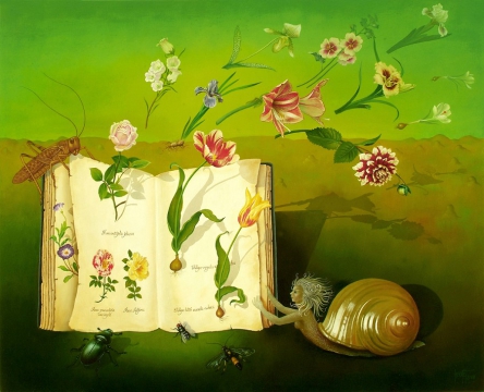 THE OLD BOTANICAL BOOK Oil on -   
