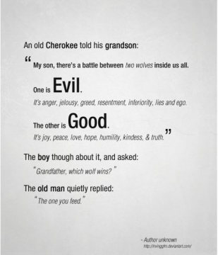 An old Cherokee told his grandson: -  Ը 